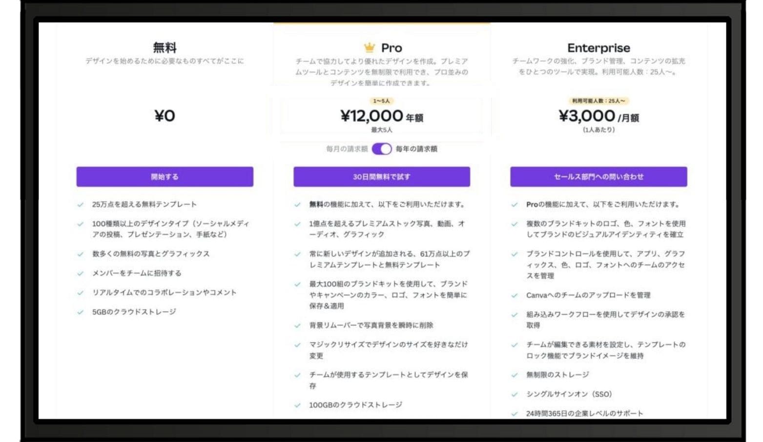 日本のCanva Proは高い！