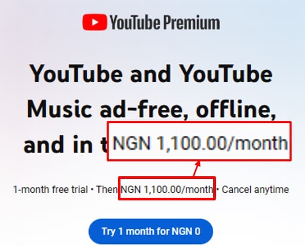 ｜ナイジェリアのYoutube Premiumは月額116円
