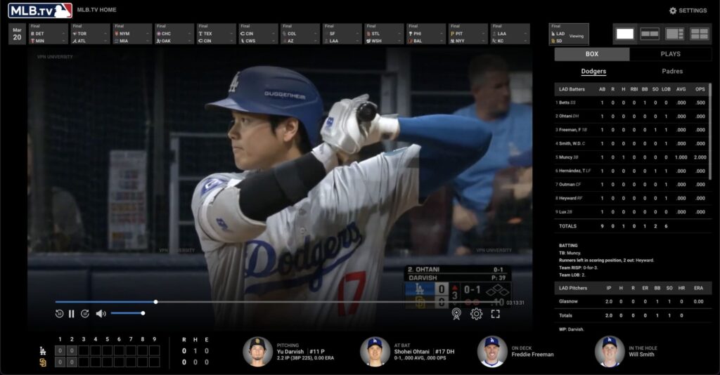 MLB TVをエラーなしで視聴する方法（最短5分で完了）